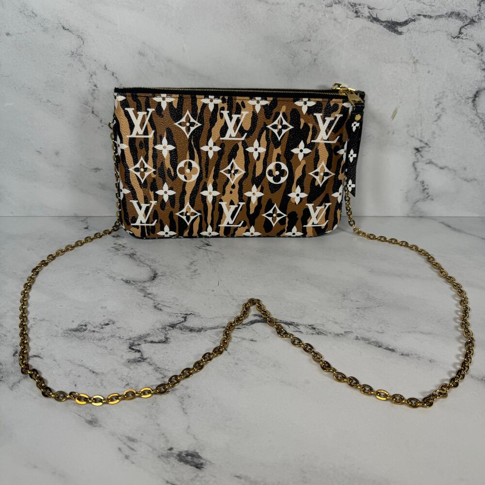 Louis Vuitton Jungle Pochette Double Zip Shoulder/Crossbody bag leopard monogram - Picture 6 of 16
